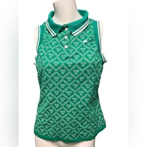 Fabletics Seamless Polo Tank Fairway Chateau Jacquard Tennis Prep